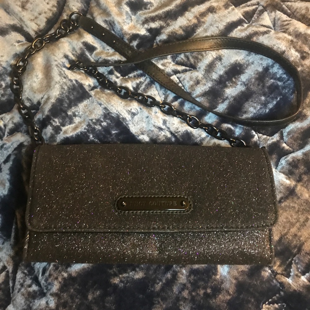 Juicy Couture Black sparkle clutch crossbody
